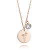 Europa y Estados Unidos collar de flores de circonita de cumpleaños simple de diciembre diseño de personalidad collar de acero de titanio mujeres no se decolora venta al por mayor combina con todo