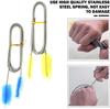 Conjunto de 1 peça de escova de limpeza de aquário azul e amarela para tubo de água, tubo de ar, mangueira, escova de limpeza de aço inoxidável, escova de mangueira flexível de dupla cabeça