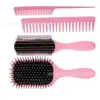 Set de Peines para Peluquería, Peine Masajeador con Bolsa de Aire Menos Estática, Peine con Cojín de Aire, Peine Rodillo Estilizador para Cabello Rizado, Peine de Costillas Cruzado