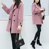 Moda Joker Pequeño Abrigo de Lana para Mujer 2024 Otoño e Invierno Nuevo talla grande Holgado Adelgazante Abrigo de Longitud Media