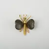 Adorno de Corazón de Cristal Natural Alas Mariposa Parche de Corazón de Jade Artesanías de Aleación Producto Nuevo Cristal Amarillo