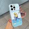 Aplicável ao Apple, instantaneamente se torna 17promax, desenho animado, sem palavras, transeunte, coelho, animação, celular iPhone, capa macia e dura, personalizada