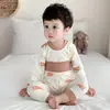 Pijamas para Bebé Ropa Interior Algodón Primavera y Otoño Cintura Alta Protección de Barriga Set Dividido para Recién Nacidos Ropa de Otoño para Bebé Pantalones de Otoño Ropa Básica