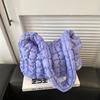 Bolso de mano plisado con diseño de nube para mujer, bandolera informal, ligera, de gran capacidad, de algodón con plumón