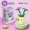 Suculento Ramo de Rosas en Maceta, Planta de Flores Eternas, Juguete Educativo de Ensamblaje, Regalo de Cumpleaños para Niña, Bloques de Construcción al por Mayor