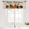 1 pieza patrón de múltiples colores patrón cortina corta cortina de cocina media cortina transfronteriza Halloween decoración ventana pequeña poliéster algodón