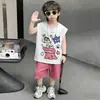 Roupas de Verão para Crianças Conjunto de Colete Shin-chan Lápis Verão 2026 Novo Tendência Fresco Bebê Sem Mangas Duas Peças Roupas Finas
