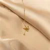 Lele Joias Colar Simples de Cabacinha Dourada Alto Padrão Luxo Leve Significado de Paz Presente para Bebê de Um Ano Lua Cheia Corrente para Clavícula de Meninas
