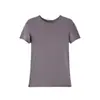 Camiseta básica de manga corta para mujer, estilo coreano casual, corte ajustado, dobladillo enrollado, fina, transpirable, versátil, para verano ZJ