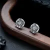 Brincos Cluster de Diamante Cheio de Novo Estilo Transfronteiriços para Homens, Modernos e Versáteis, Brincos de Flor de Íris em Forma de Cruz de Alto Padrão para Mulheres