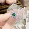 Camellia Monet Garden Girl's imitação papalacha gem banhado a ouro daipink zircon anel de drenagem de transmissão ao vivo