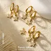 Nuevos pendientes colgantes de estrella de cinco puntas con incrustaciones de circonita, pendientes versátiles personalizados de moda simple transfronteriza europea y americana chic