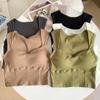 Chaleco interior de color sólido de corte bajo para mujer, estilo coreano, nuevo de otoño, ajustado, con espalda de tubo, para uso exterior, con pecho envuelto a la moda