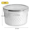 Cesta de Drenaje para Refrigerador de Plástico de Grado Alimenticio Transfronteriza Certificada por la FCM, Cajón para Verduras, Congelador de Alimentos de Cocina, Caja Sellada de Almacenamiento