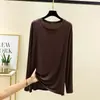 Nueva colección de Primavera y Otoño: Camiseta interior de modal de talla grande, corte holgado, con protección solar para mujer, versátil y transpirable, adecuada para usar como capa exterior o como camiseta