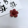 Laço de Xadrez Fino Preto e Vermelho Ornamentos de Flor 3D Feitos à Mão Acessórios Suprimentos para Brinquedos de Pelúcia