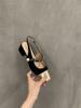Zapatos de tacón alto colorblock para mujer, sin cordones, para mujer, sandalias Mary Jane de tacón grueso con punta cuadrada, nuevos para el verano de 2024, para mujer