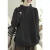 Moletom feminino soltinho, estilo outono e inverno, blusa de gola alta meia, algodão puro, casual, versátil, jaqueta quente nova