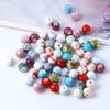 10mm grânulos cerâmicos coloridos vitrificados contas soltas pulseira colar material Jingdezhen contas de cerâmica artesanal acessórios diy