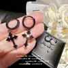 Aretes Largosrui Wish Estilo Nuevo Clásico Europeo y Americano en Forma de Cruz Incrustados con Circonita Pendientes y Colgantes de Oreja Moda Coreana