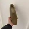 Nuevos zapatos planos versátiles de estilo francés para la noche con forro de felpa
