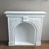 Gabinete de Chimenea Estilo Francés, Repisa de Chimenea, Decoración Vintage para Entrada, Villa Estilo Europeo, Sala de Estar de Moda Estilo Americano, Gabinete Decorativo Falso de Chimenea