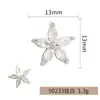 Botão Metálico Flor de Cinco Pétalas Zircônia Estilo Pequena Luxo Base de Latão Flor de Zircônia Corte Marquise Botão Costurado à Mão Botão Decorativo para Casaco Saia