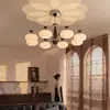 Lámpara colgante de estilo medieval color caqui para sala de estar, lámpara retro francesa para dormitorio, luminaria principal de diseño con espectro completo para protección ocular para dormitorio principal y pasillo