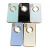 Para Apple x Fuga Funda de Teléfono con Patrón de CD Galvanizado iphone14 Color Sólido Anillo de Metal tpu Cubierta Protectora