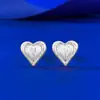 Joyería Mujing Nueva Colección Primavera Verano 2025 Pendientes Cepillados de Plata S925 Forma de Corazón Modernos y los Más Fáciles de Combinar Estilo Gama Alta