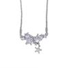 Collar con colgante de estrella de circón, delicado y dulce, para clavícula, para mujer, de lujo, de alta calidad y con luz blanca fresca.