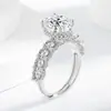Moda Europea y Americana Transfronteriza Lujo Seiko Anillo de Zirconia con Incrustaciones Completas de Diamante Anillo de Fila Anillo con Base de Cobre Chapado en Plata Joyería para Mujer