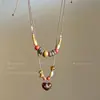 Collar Colgante de Madera Vintage con Cuentas para Mujer, Diseño de Nicho con Estilo Étnico, Cadena Larga Versátil para Suéter de Moda