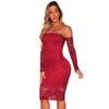 5886Ebay Amazon Wish suministro manga larga encaje sexy elegante vestido ajustado Nuevo