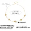 Collar con colgante de flor de cuatro pétalos más vendido con piedras de circonita, acero inoxidable, minimalista, nicho, pulsera y collar de moda para mujer
