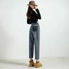 Jeans de Papá Ajustados de Cintura Alta Diseño Femenino 2024 Nuevas Explosiones Verano Sueltos Pantalones Harem Pequeños