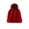 Cachecol 2026 Outono/Inverno Novo Feminino de Alta Qualidade Cor Sólida Trançado com Pompom Espessado Quente Fashionável Tricô Chapéu Casual