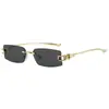 Gafas de Sol Metálicas sin Marco con Nudo Modelo Nuevo 2026 para Mujer, Modernas Gafas de Sol de Lente Plana 2596