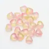Colgante de cristal liso con forma de corazón y agujero mediano de 8 mm para accesorios de joyería DIY, pendientes, accesorios para collares, contraste degradado