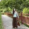 Camiseta de Manga Larga con Bordado de Letras Estilo Retro Americano, Hombro Descubierto, para Mujer, Nueva Colección Primavera/Otoño 2025, Ajustada, Sexy, Off-Shoulder, de Moda