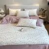 Exportar a Corea: Juego de ropa de cama jacquard de cuatro piezas estilo coreano con bolso, juego de ropa de cama de cuatro piezas al por mayor