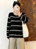 Cubierta casual versátil para mujer talla grande, top de punto fino de cuello redondo holgado, otoño 2026