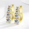 Desejo Transfronteiriço Nova Moda Europeia e Americana Cobre Inlaid Zircônia Banhado a Ouro Diamante Brincos Britânicos Brincos Femininos Joias