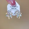 Pendientes de Fuegos Artificiales con Goteo de Aceite de Zirconia Dopamina de Aguja Plateada, Pendientes Exquisitos y de Moda de Lujo Ligero con un Toque de Alta Gama de Nicho