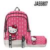 Mochila escolar con diseño de Hello Kitty en 3D y doble hombro, estuche para lápices, conjunto de dos piezas