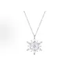 Colar de Floco de Neve de Cristal em Prata Esterlina S925 para Mulheres 2025 Novo Pingente de Alto Padrão Presente para o Dia dos Namorados Chinês para Namorada