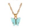 Novo Estilo Coreano Moda Multicolorido Placa Acrílica Borboleta Pequeno Fresco e Doce Inseto Animal Conjunto de Colar e Brincos