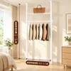 Perchero de suelo a techo, no requiere taladrar, extensible, adecuado para dormitorios, balcones y uso en interiores, con diseño reforzado y engrosado, para colgar ropa y almacenar artículos, producto transfronterizo