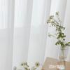 Cortina de tela para janela moderna branca transparente veludo transparente fio de chiffon fio fantasma cor sólida resistente a arranhões produto acabado