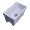 Fregadero de cerámica para trapeador Balcón Fregadero para trapeador Cuadrado grande Trapeador largo para lavar Cubeta ancha para trapeador Drenaje automático de agua controlado por mesa